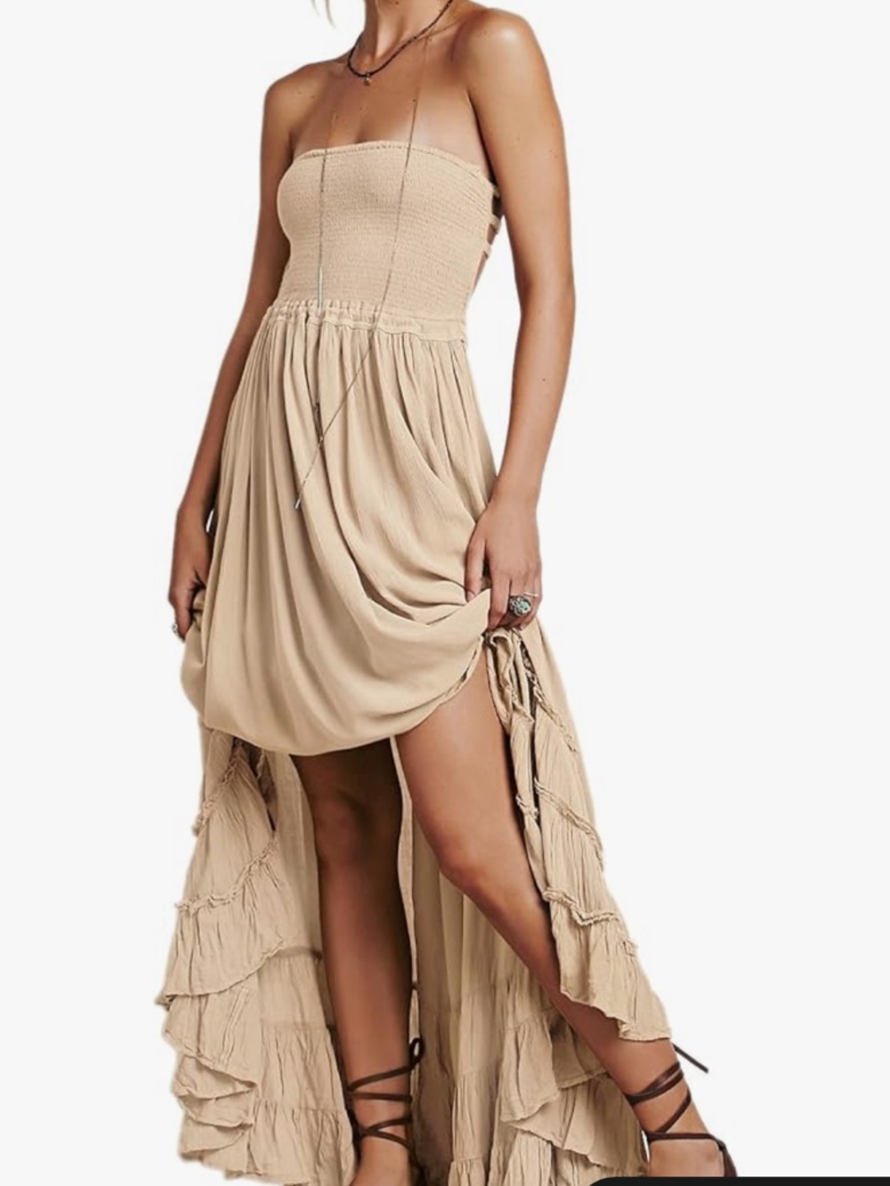 50%off w ❤️R.Vivimos Womens Summer Boho Sexy Backless Long Dresses 161